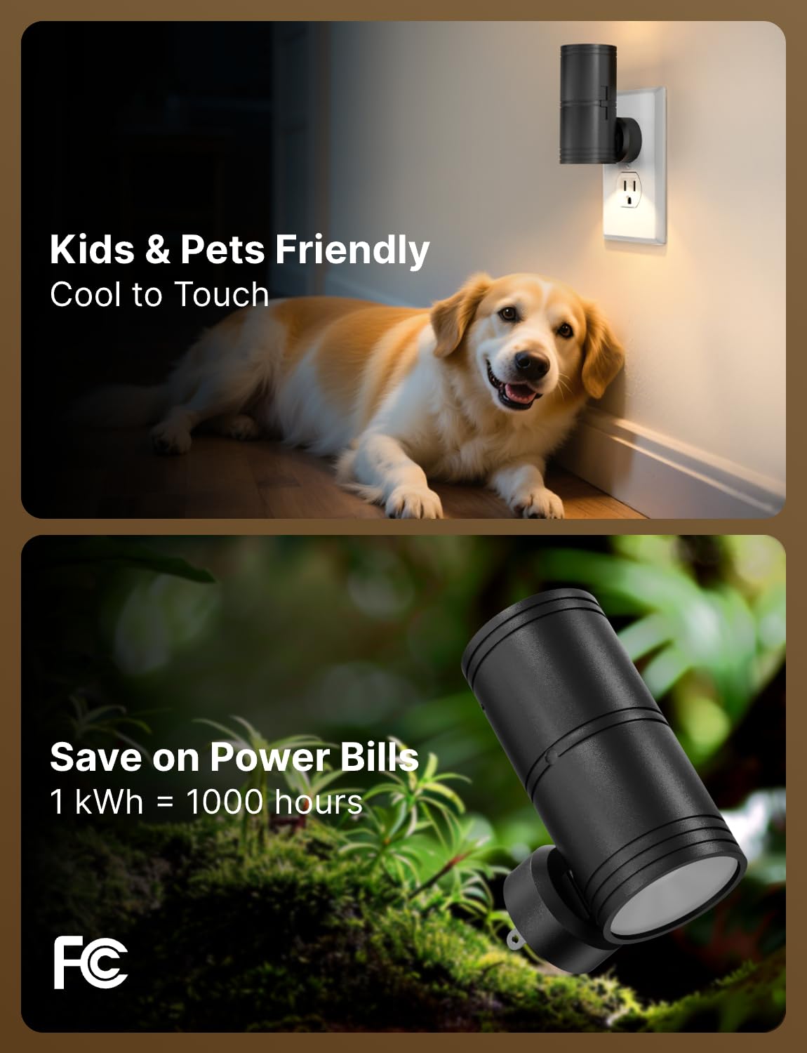 Likelgn night light features a compact plug that keeps outlets free.