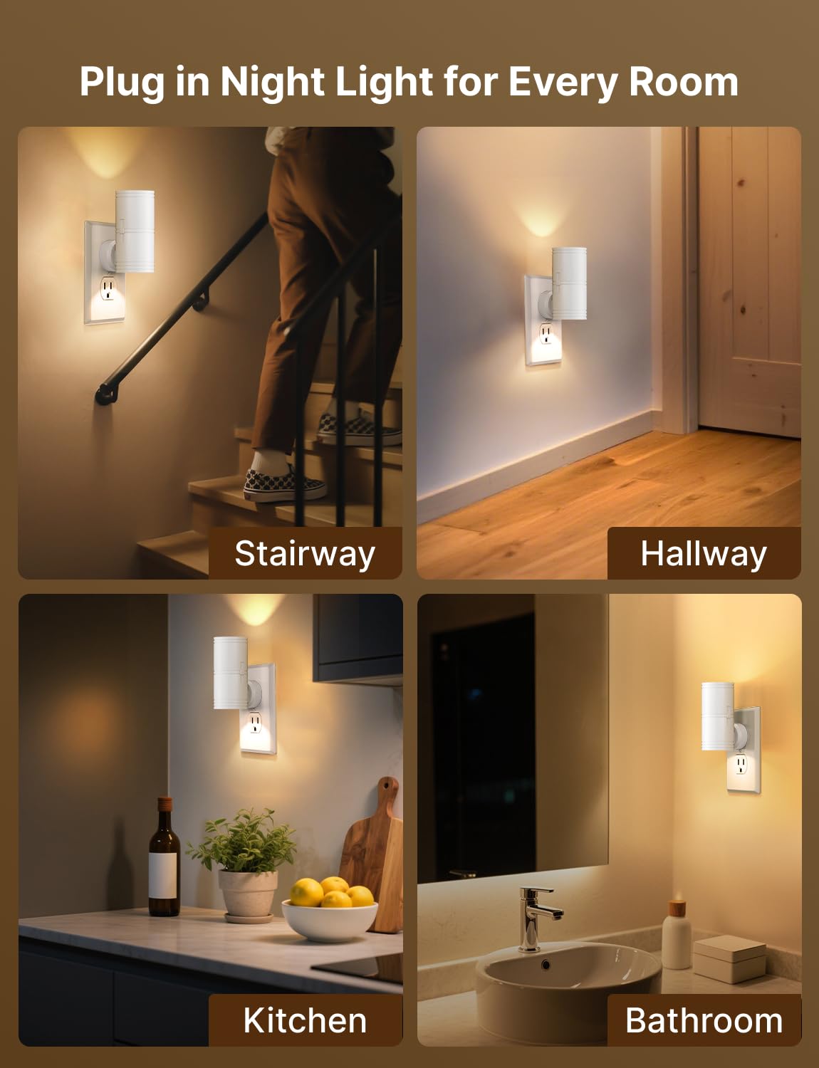 Likelgn compact offset plug preserves adjacent outlets while blending with decor.