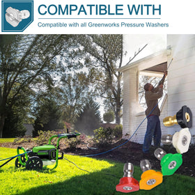LikeLion greenworks-compatible nozzles with quick-connect for fast setup.
