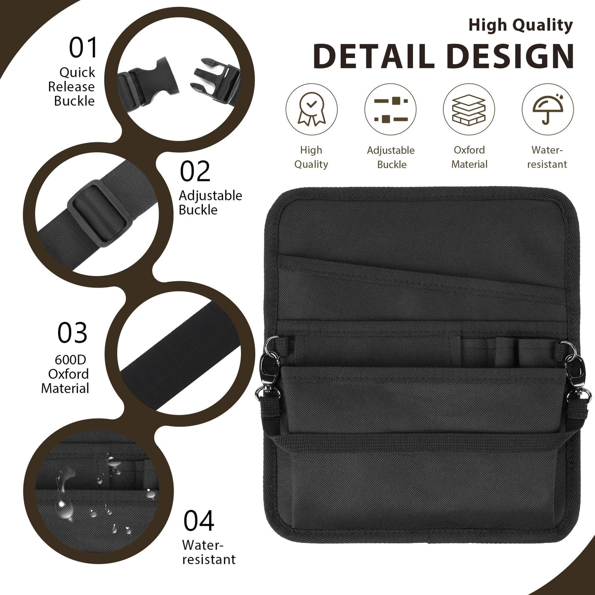 Likesing server apron buckle closeup highlights adjustable belt for a comfortable fit.