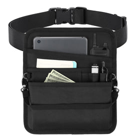 Likesing server apron front view with six front pockets for quick access.