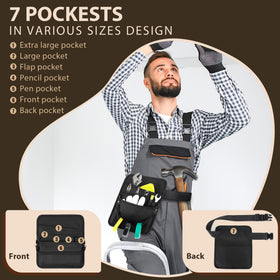 Likesing server apron pocket closeup reveals organized storage for tools.