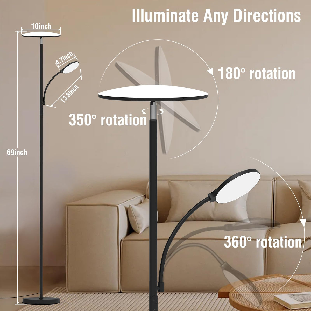 Lilaiaro floor lamp memory function saves last settings.