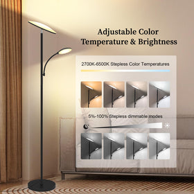 Lilaiaro floor lamp reading light with 360° gooseneck for focused tasks.