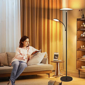 Lilaiaro floor lamp stepless dimming for precise mood lighting.