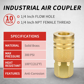 Limcox quick-connect air coupler sleeve grip enables easy connection.
