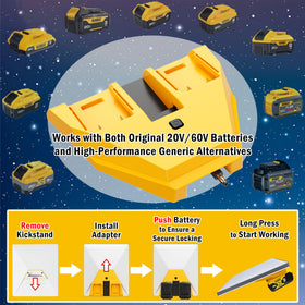 LimeCare Starlink Mini battery connection showing DeWalt battery powering device