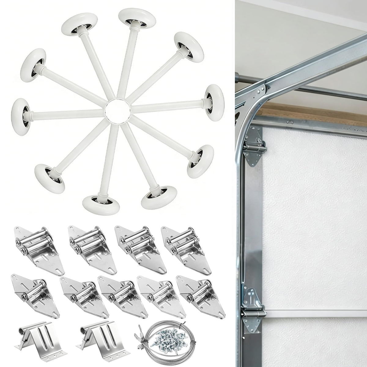 LIMICAR nylon roller white 2in kit reduces door noise and provides smooth operation.
