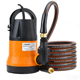 Limodot submersible pump with 25ft hose kit for versatile draining tasks