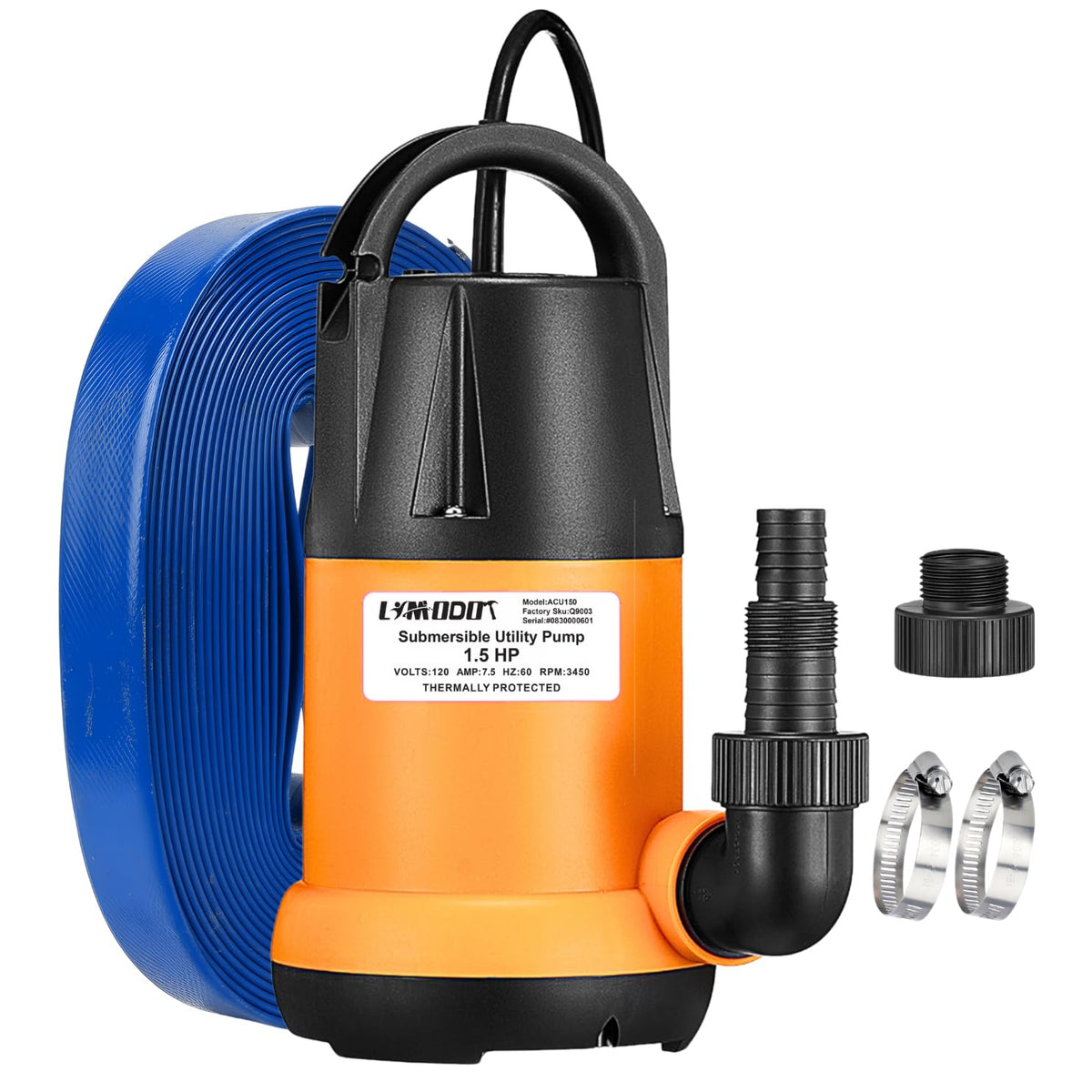 Limodot submersible pump powering 4000 GPH drainage