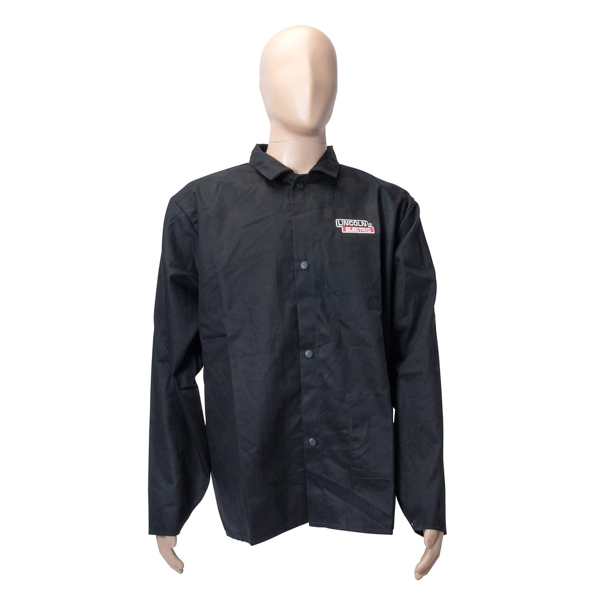 Lincoln Electric welding jacket back view with Red Line branding