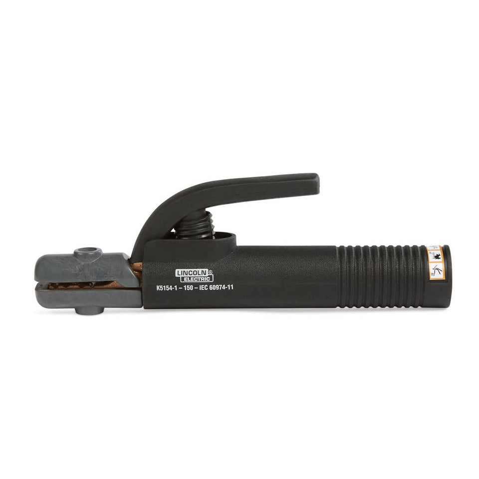 Lincoln Electric Industrial 200 A electrode holder with copper jaw for durable conductivity during welding.