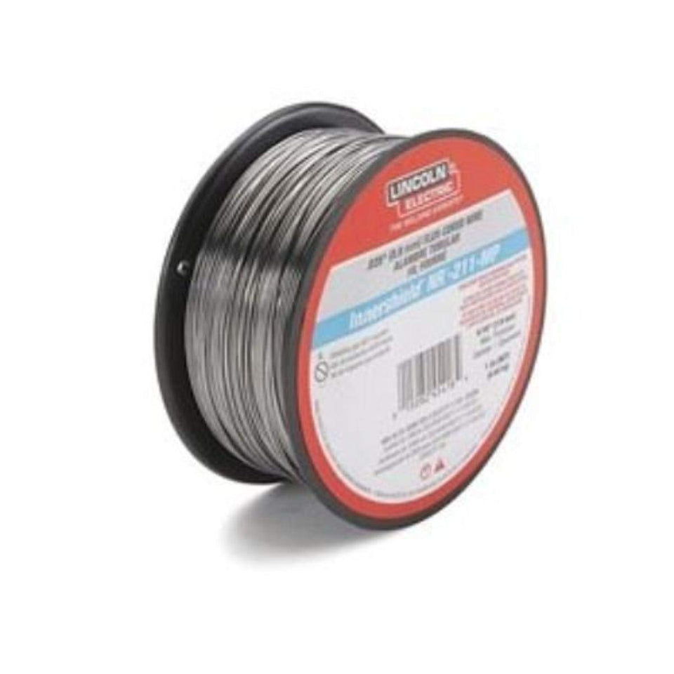 Lincoln Electric NR-211-MP flux-core spool front view; mild steel bead quality.