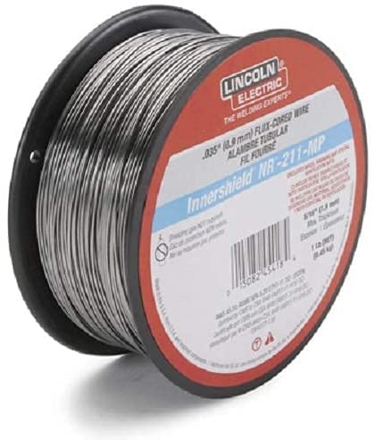 Lincoln Electric NR-211-MP inner shield flux-core design enabling fast freezing.