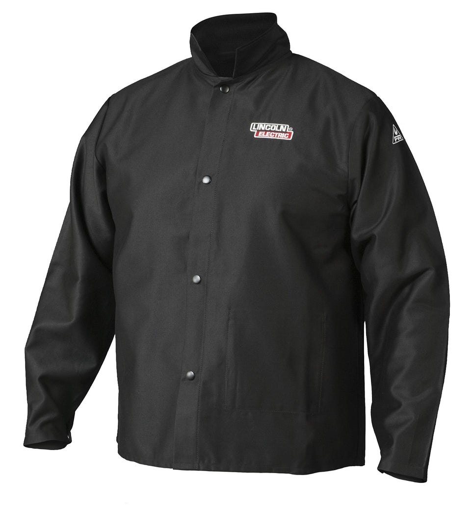 Lincoln Electric Traditional FR jacket front view showing flame-retardant fabric and fit