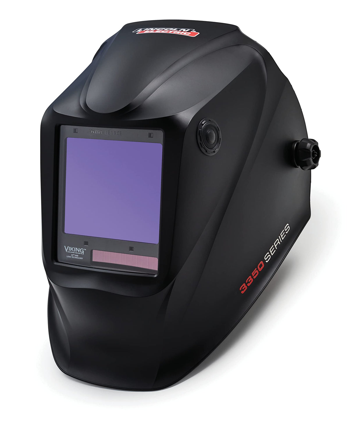 Lincoln Electric Viking 3350 helmet with 4C lens, offering clear weld viewing and puddle detail