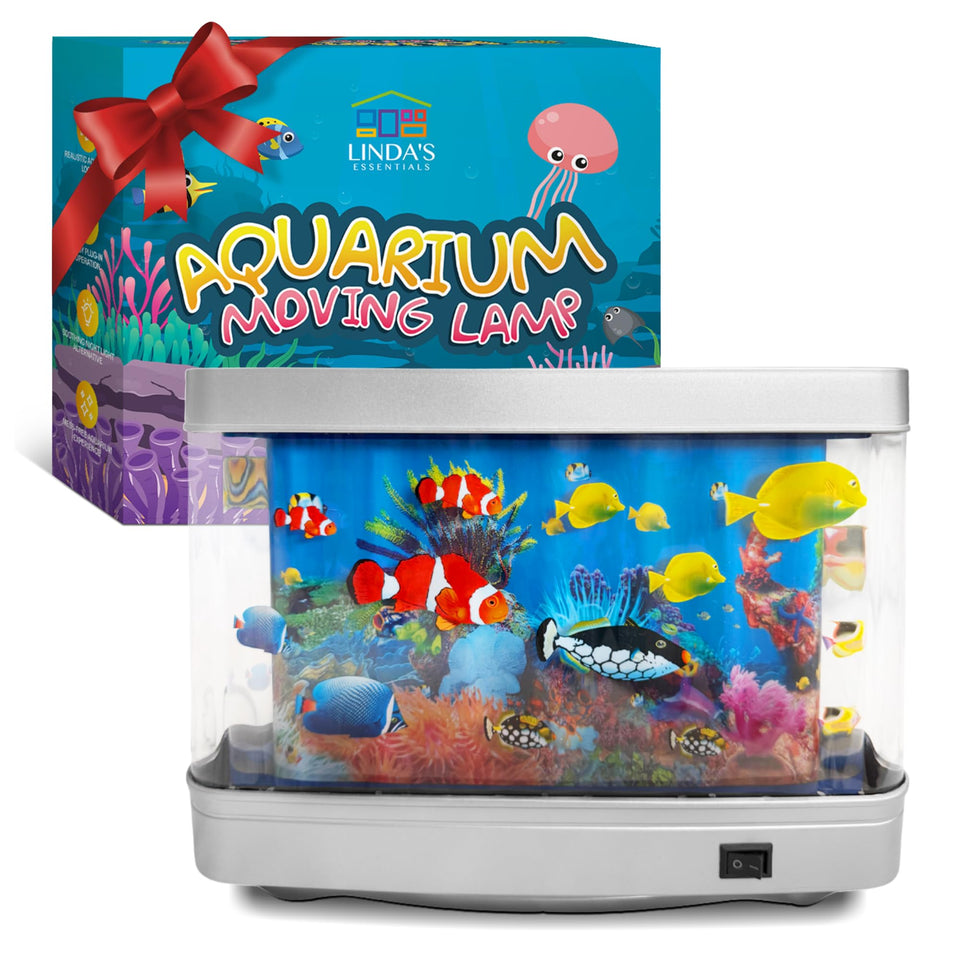 Linda's Essentials fake fish tank lamp glow with moving fish for ambient relaxation