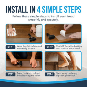 Linda's Essentials durable, waterproof treads stay clean and resist yellowing over time.