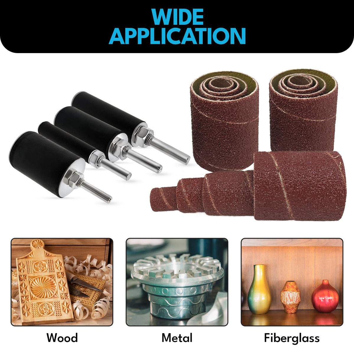 LINE10 Tools drill press sanding kit turns common tools into a spindle sander.