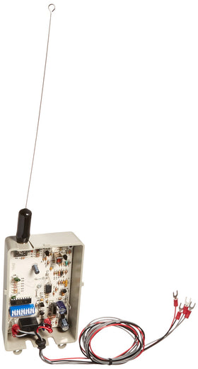 Linear 1-Channel Gate Receiver dip-switch programming enables 1024 code combinations for flexible access.
