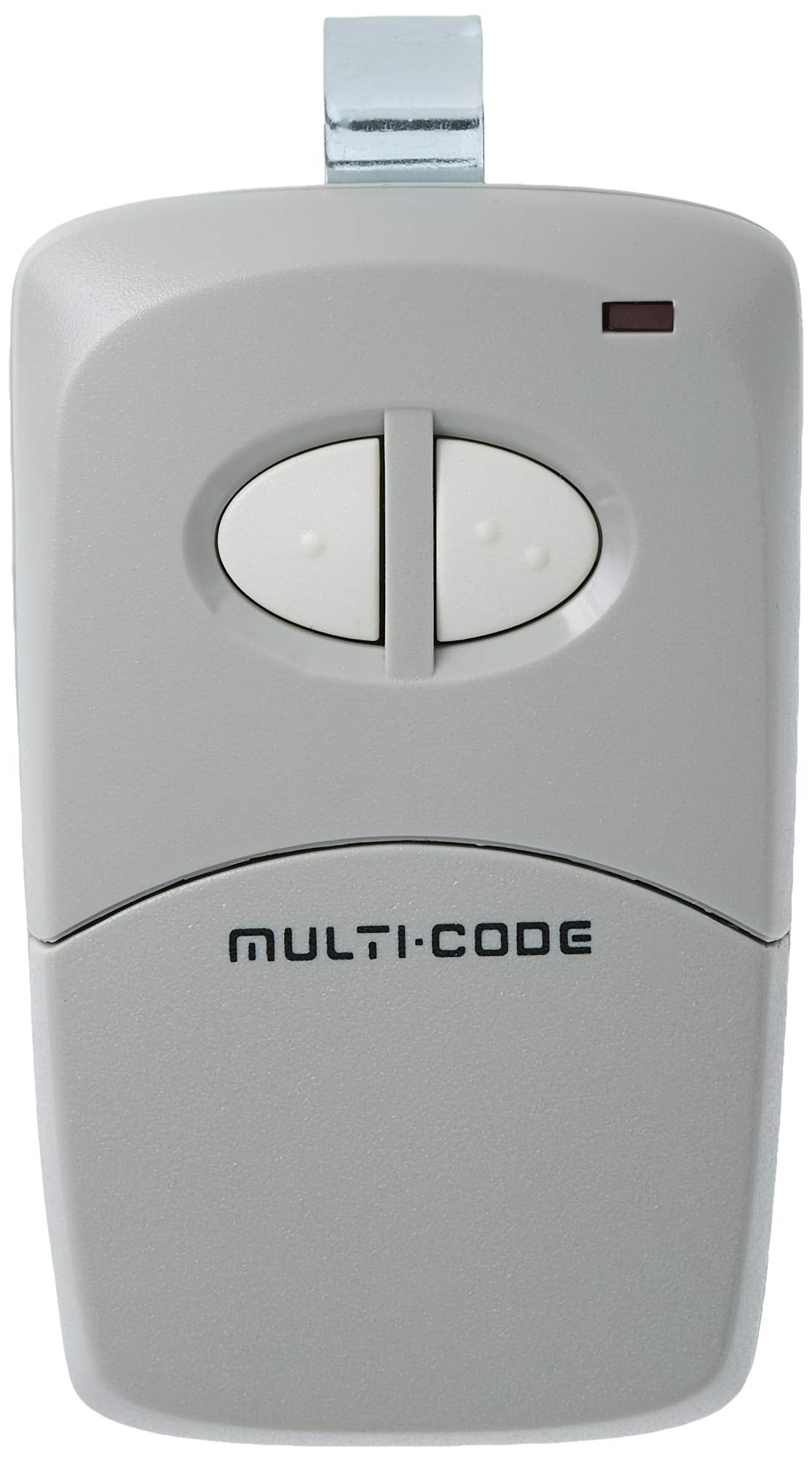 Linear MCS412001 visor transmitter front view with dual channel controls for easy use