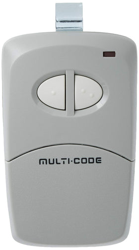 Linear MCS412001 visor transmitter front view with dual channel controls for easy use