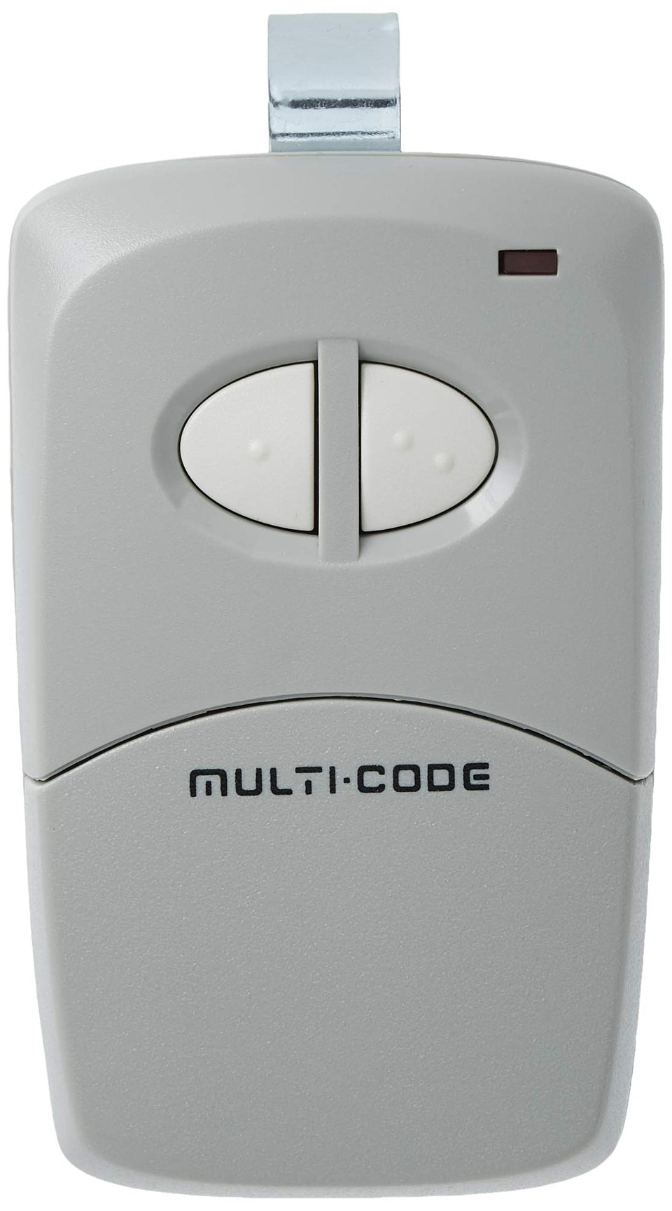 Linear MCS412001 visor transmitter front view with dual channel controls for easy use