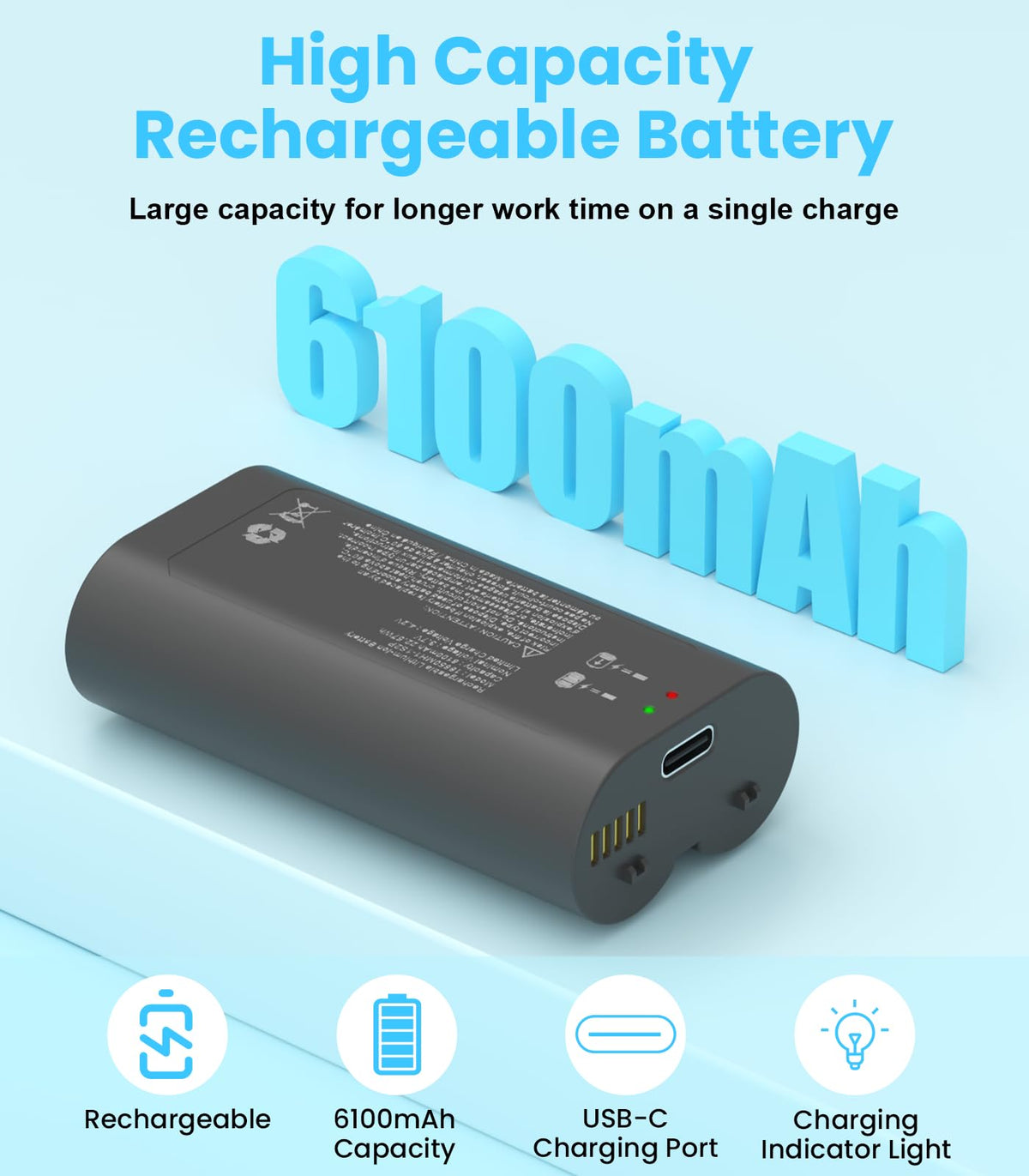 Linergy battery shows LED indicator to confirm charging status clearly.