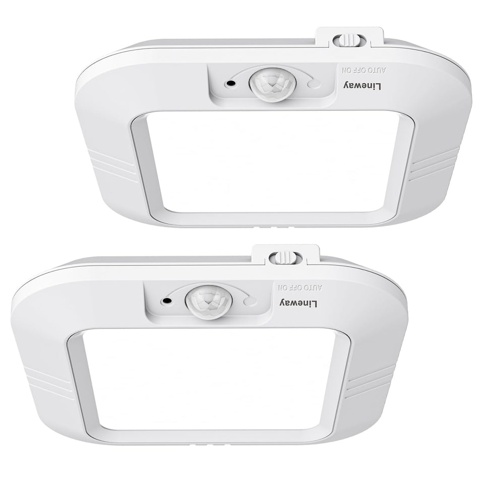 Lineway battery ceiling light with motion sensor for hands-free shower illumination
