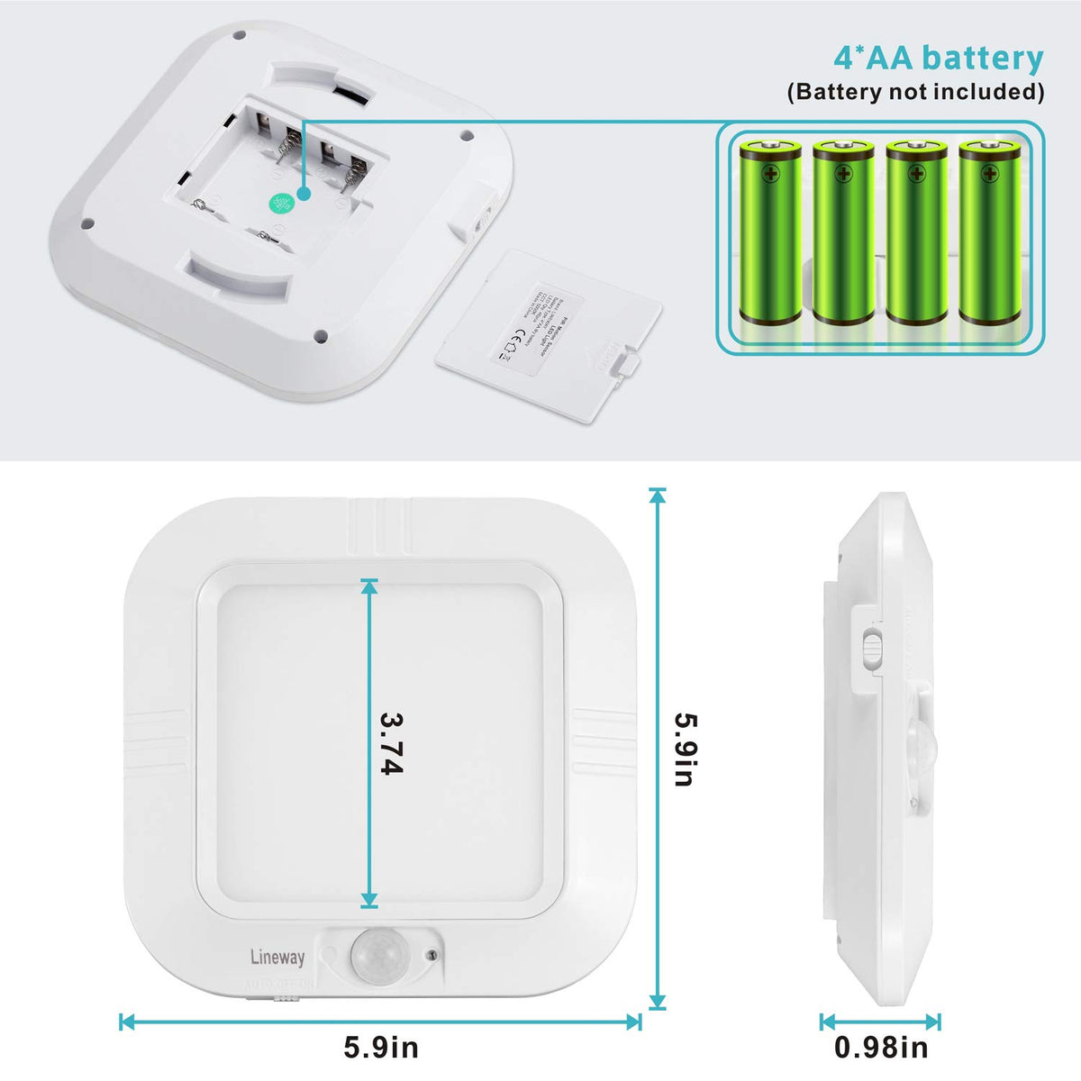 LINEWAY motion sensor light under cabinet helps locate items in dim light