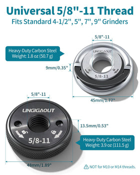 LINGIGAOUT black knurled nut delivers extra grip for heavy grinding.