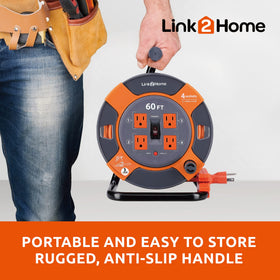 Link2Home ergonomic handle simplifies winding and transport.