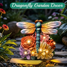 Linkax dragonfly LED light enhancing garden art and mood