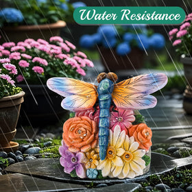 Linkax hand-painted dragonfly garden decor with detailed finish