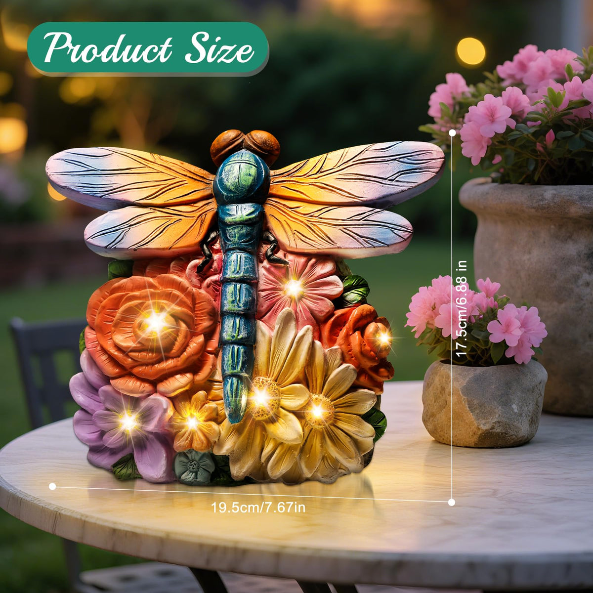 Linkax resin dragonfly figure IP44 waterproof for year-round display