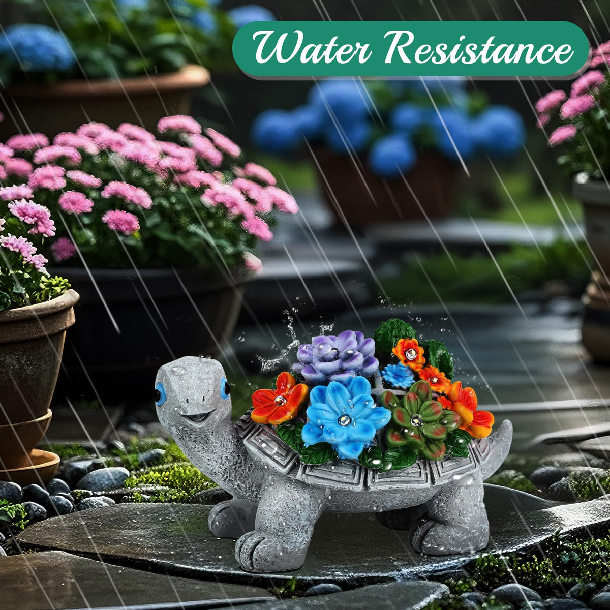 Linkax garden turtle among succulents enhances yard decor