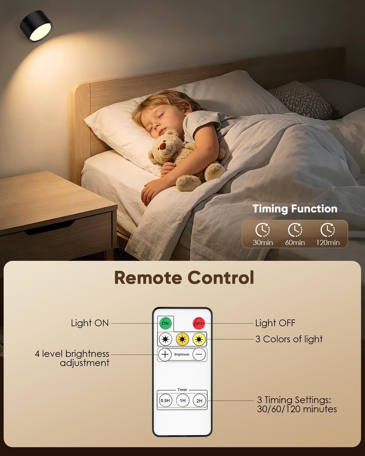 LINKEGO LED wall lights offer 3 color temperatures to set the scene.