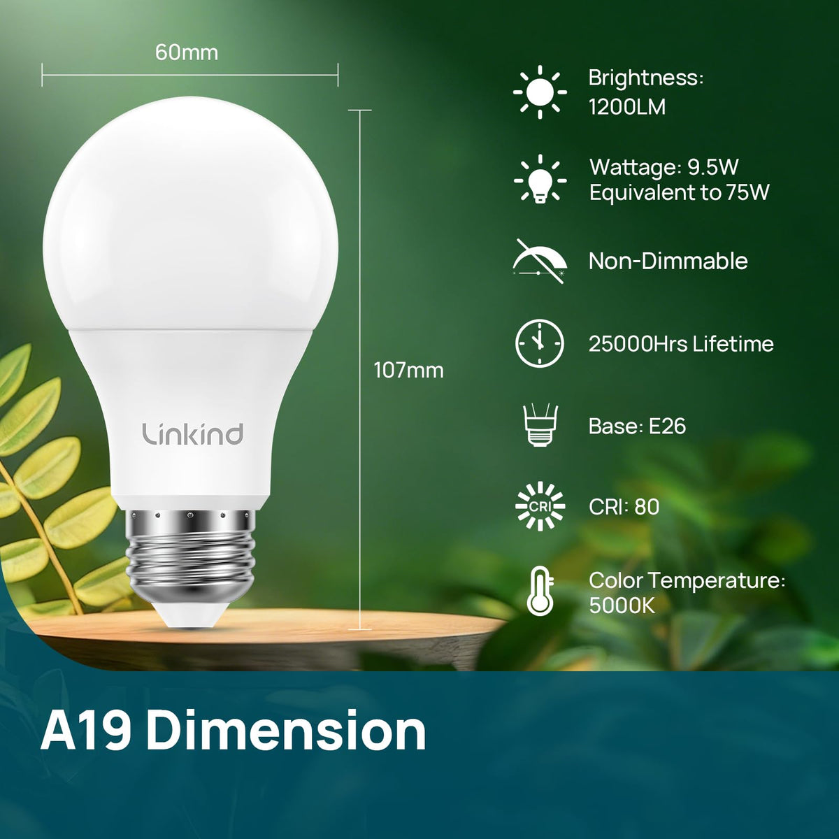 Linkind 75-watt equivalent LED for strong outdoor brightness with efficiency