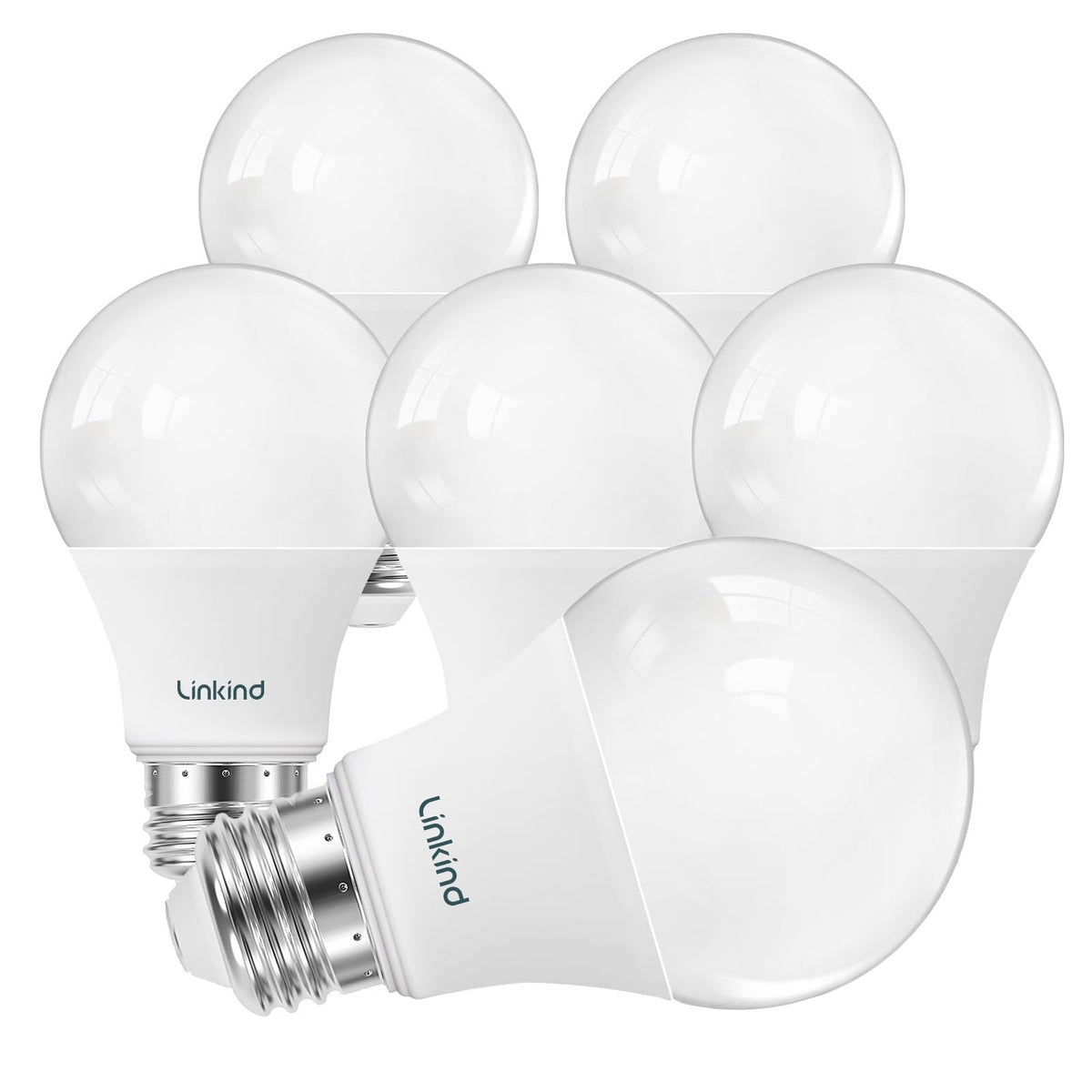 Linkind A19 dimmable bulb emits warm 2700K glow, ideal for bedrooms.