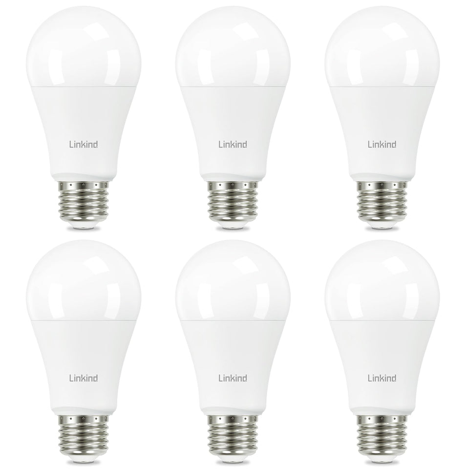 Linkind A19 LED bulb in 2700K soft white for warm living room ambience.