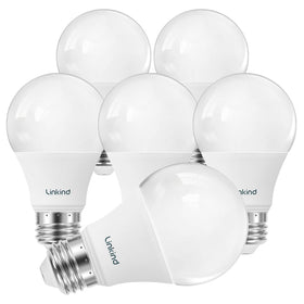 Linkind A19 LED bulb 6-pack product shot highlighting energy efficiency for home lighting