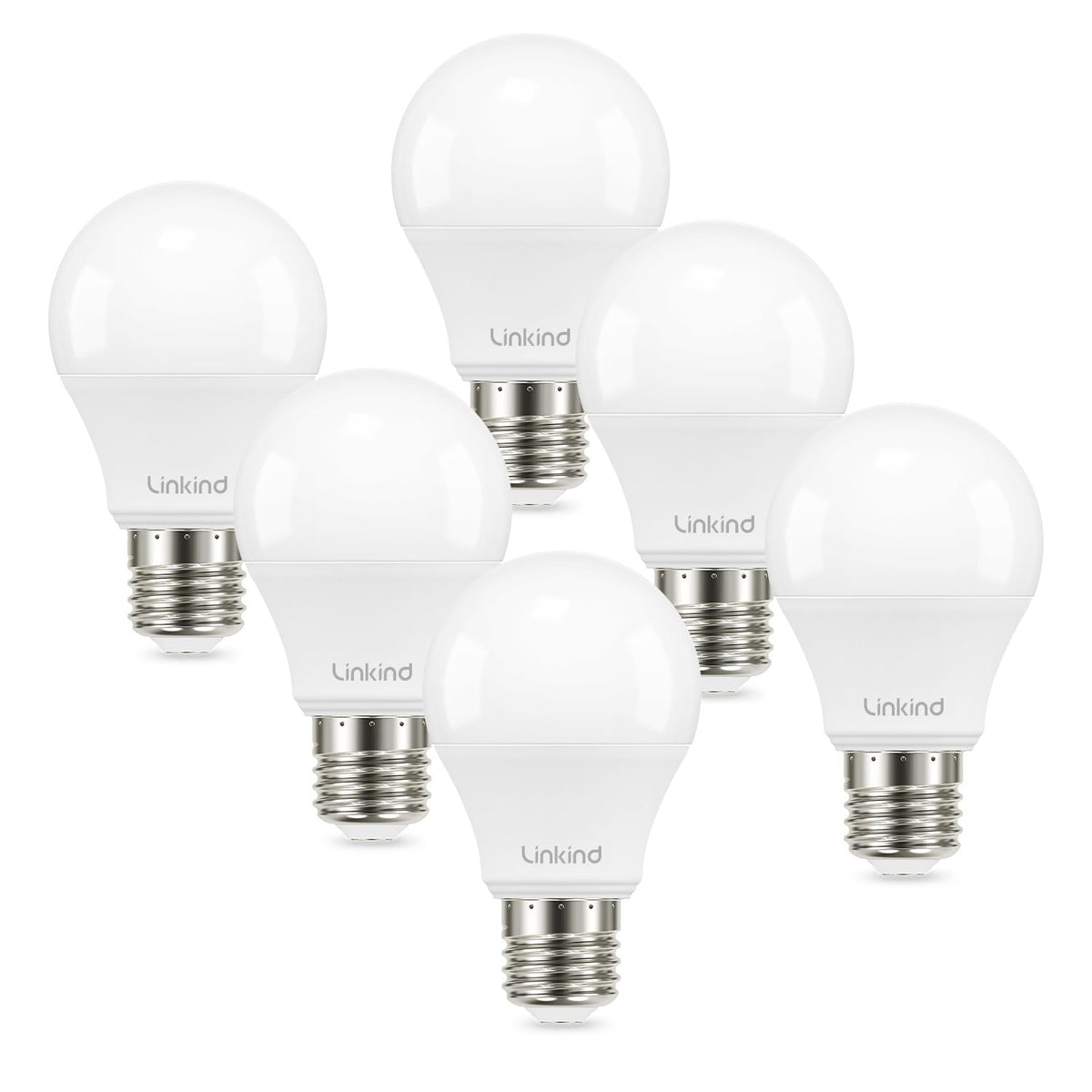 Linkind A19 LED bulb dimmable 4000K cool white for versatile living room lighting.