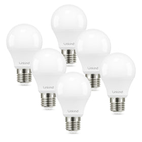 Linkind A19 LED bulb dimmable 4000K cool white for versatile living room lighting.