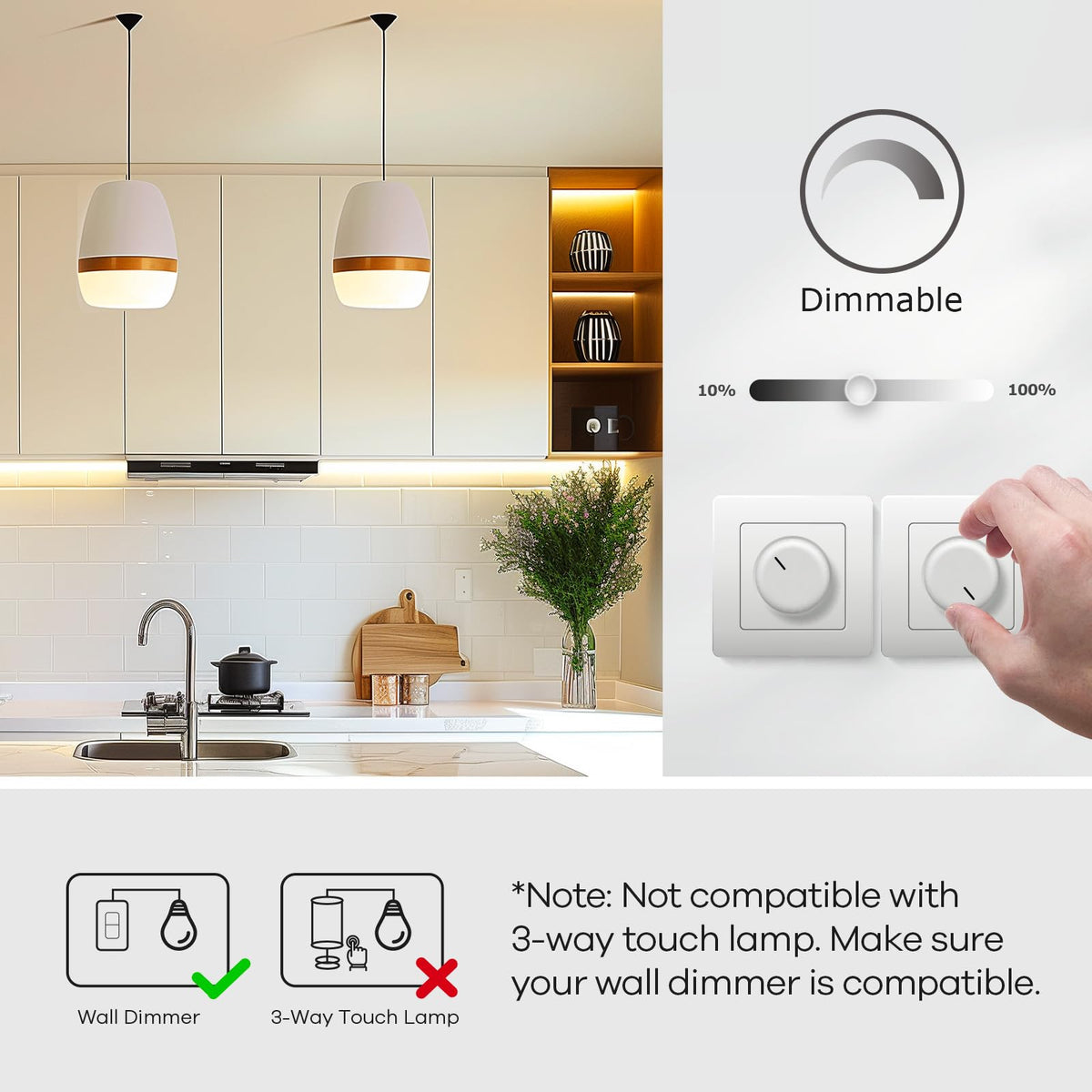 Linkind A19 LED bulb with E26 base fits standard fixtures for easy installation.