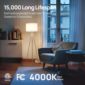 Linkind A19 LED bulb no flicker dimming for smooth lighting.