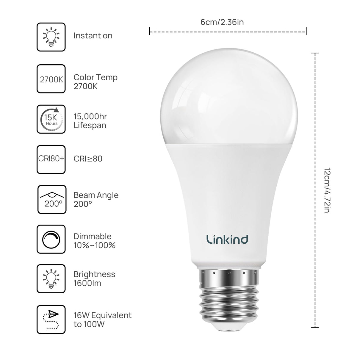 Linkind A19 2700K warm light bulb creating inviting bedroom ambiance