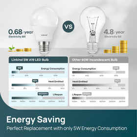 Linkind A19 5000K daylight bulb image for daylight-like illumination
