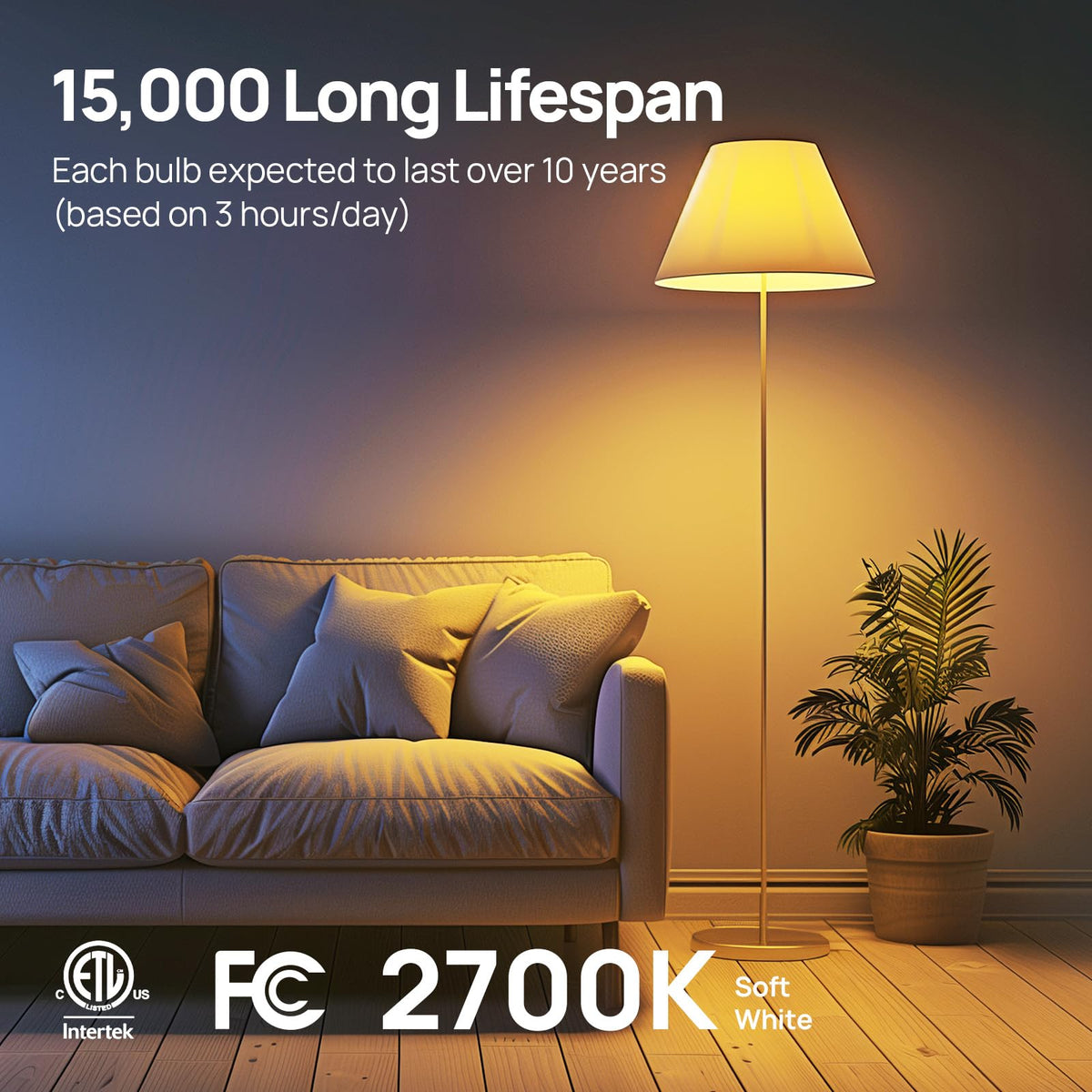 Linkind A19 bulbs enhancing room ambiance for living spaces