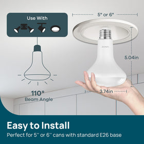 Linkind BR30 bulb fits recessed can lighting for sleek ceilings.
