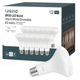 Linkind BR30 bulb warm white 3000K brightens living rooms.